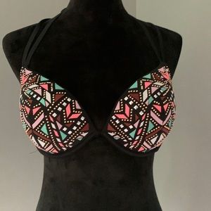 Shade and Shore jeweled halter swim top